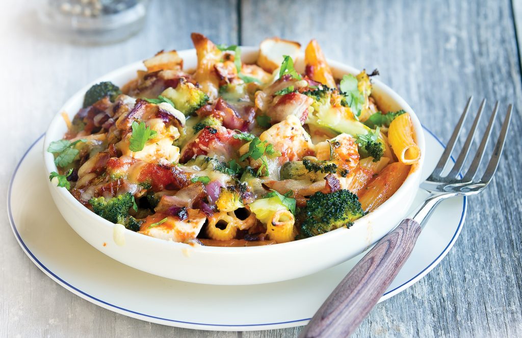 Two-cheese and broccoli pasta bake
