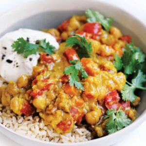 Yellow chickpea curry
