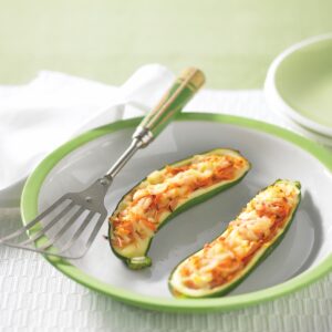 Cheesy courgette boats