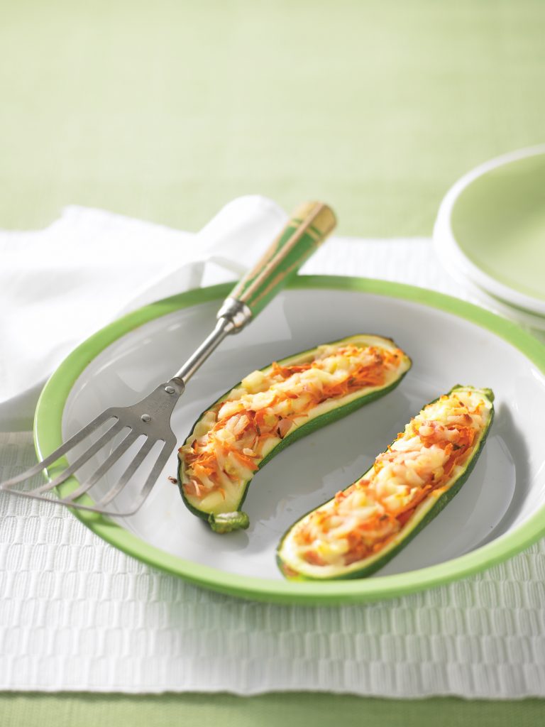 Cheesy courgette boats