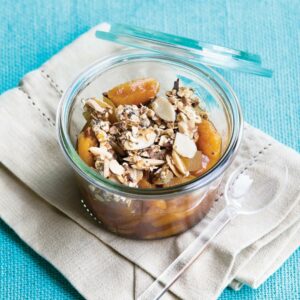Apricot and apple crumble jars