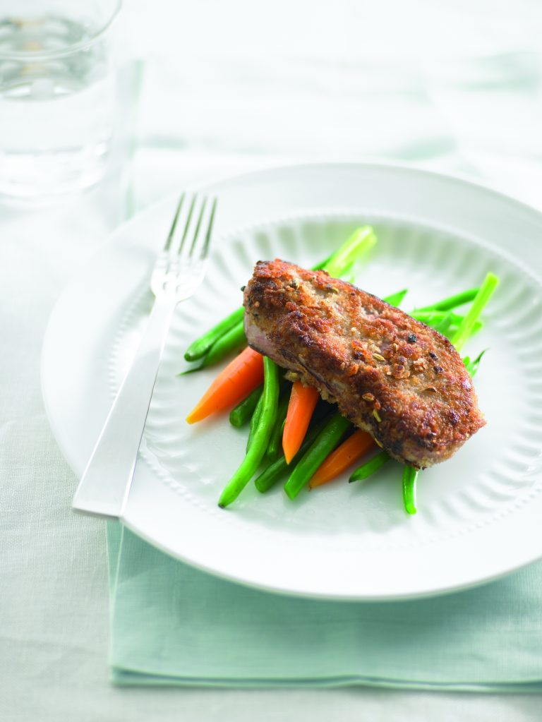Apricot-crumbed lamb steaks - Healthy Food Guide