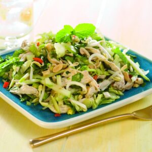 Asian-style poached chicken salad