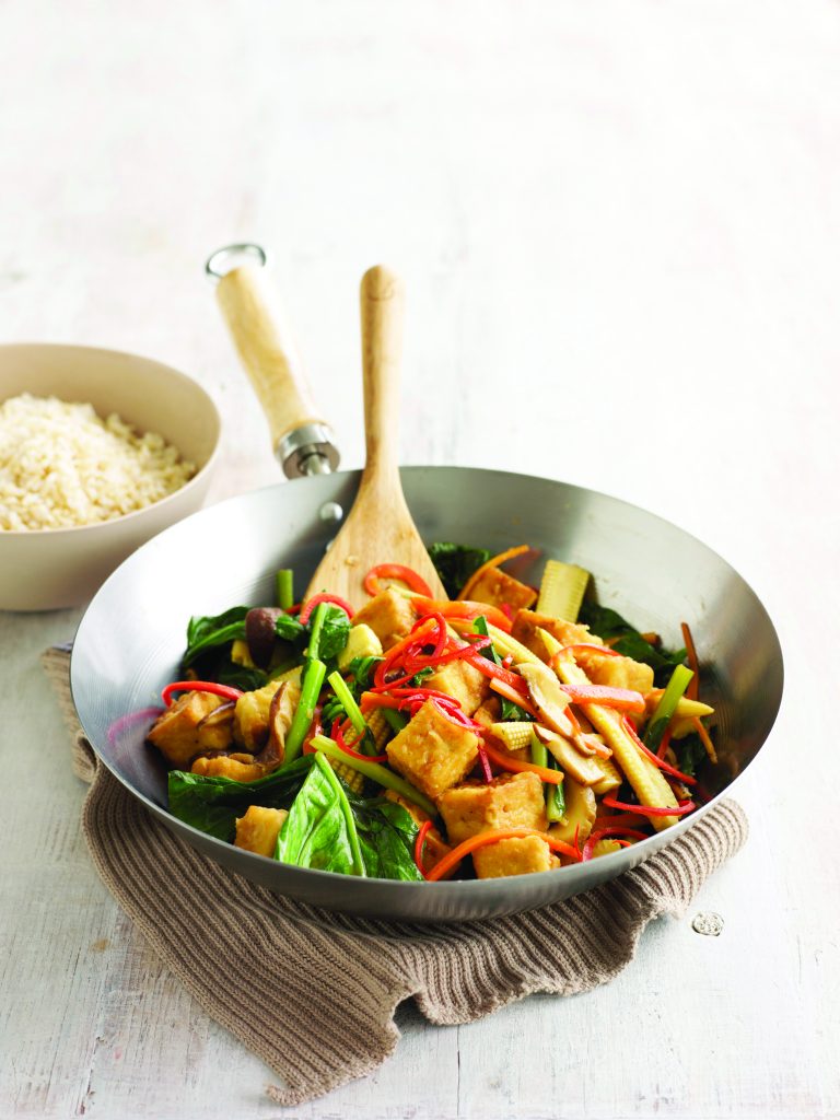 Asian vegetable stir-fry with ponzu sauce