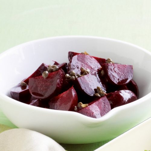 Baby beetroot with caper dressing