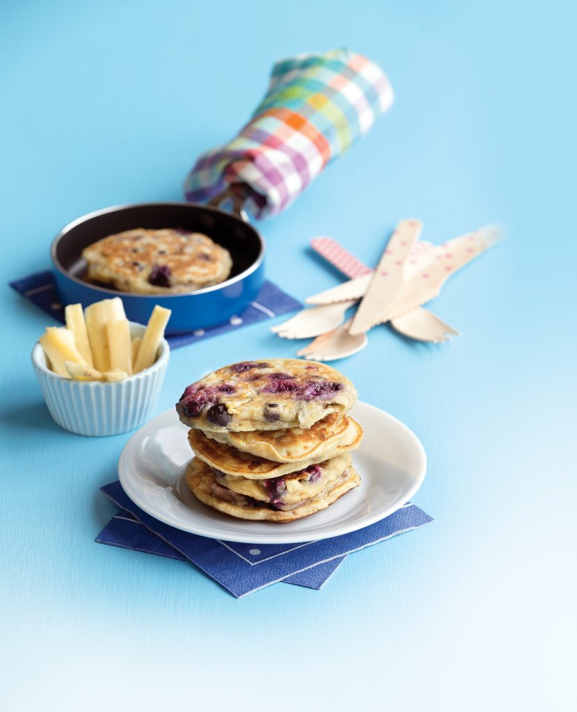 Blueberry and banana pikelets