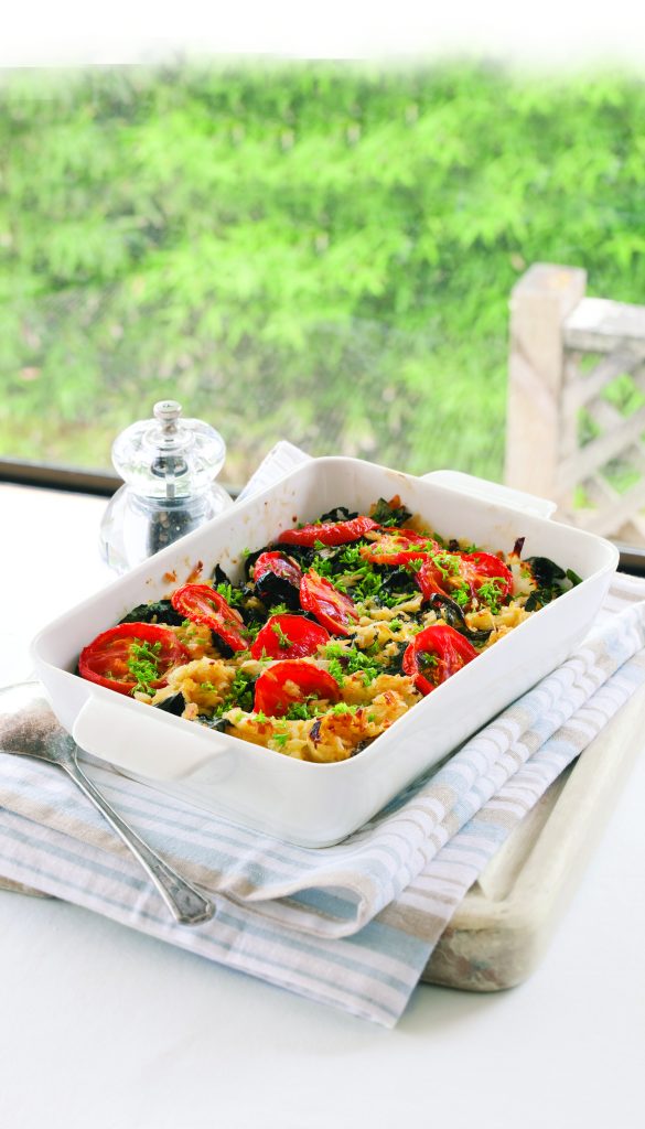 Brown rice and vegetable bake