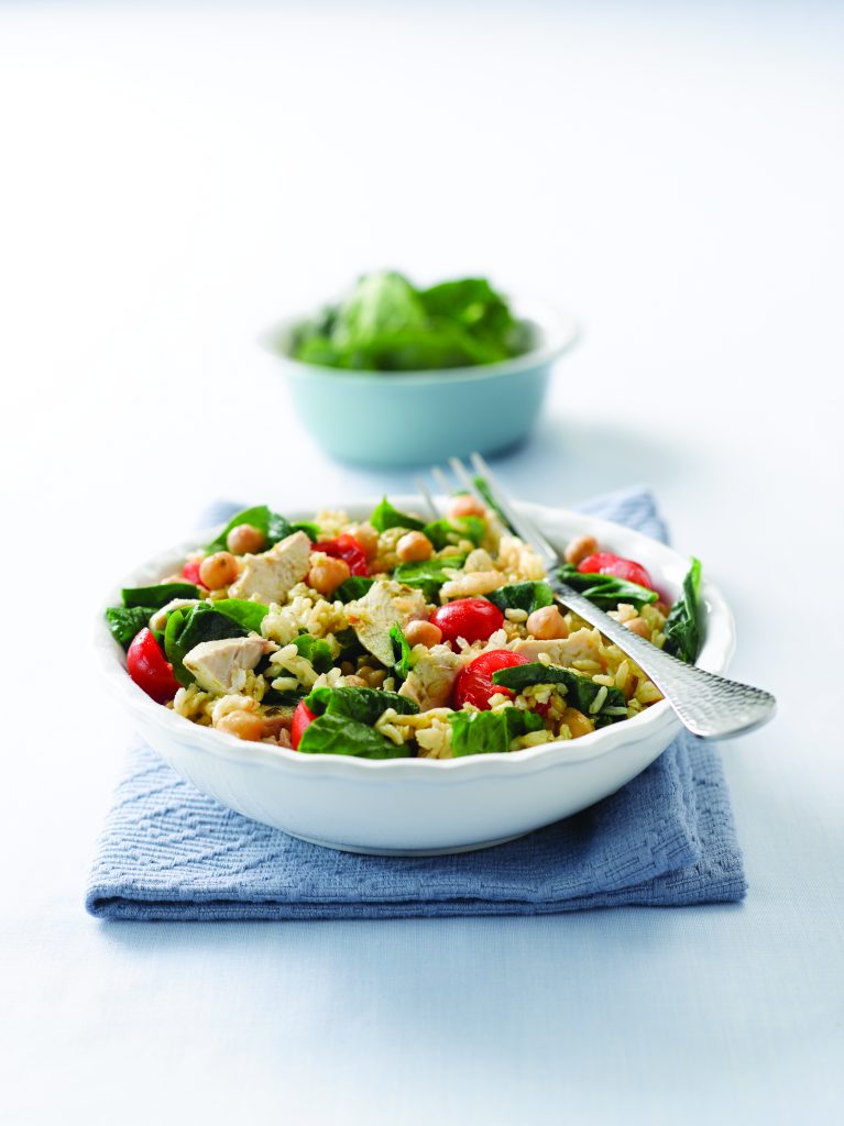 Chicken and chickpea rice salad
