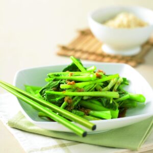 Choy sum with soy and ginger dressing