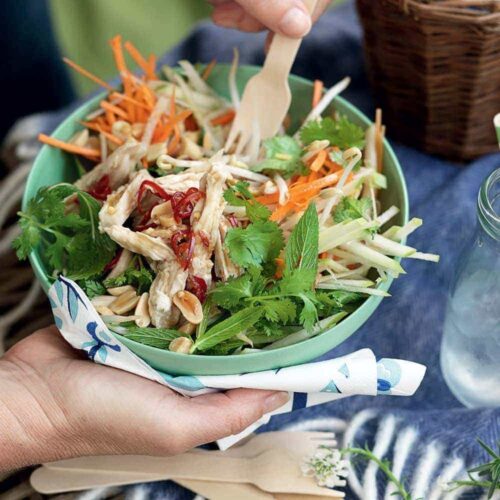 Coconut-poached chicken with Vietnamese salad