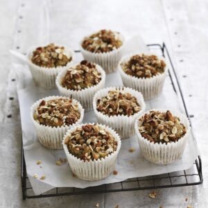 Cucumber and pear streusel muffins