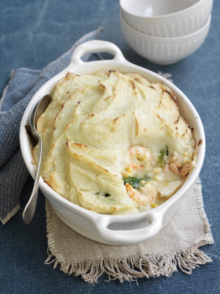 Fish pie with potato topping