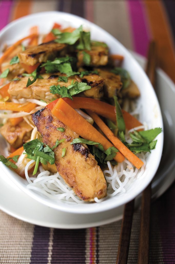 Ginger and soy tempeh stir-fry
