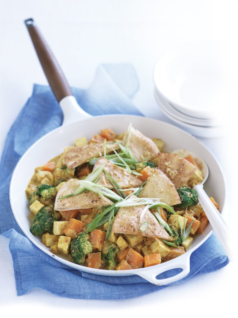 Kumara, broccoli and tofu curry