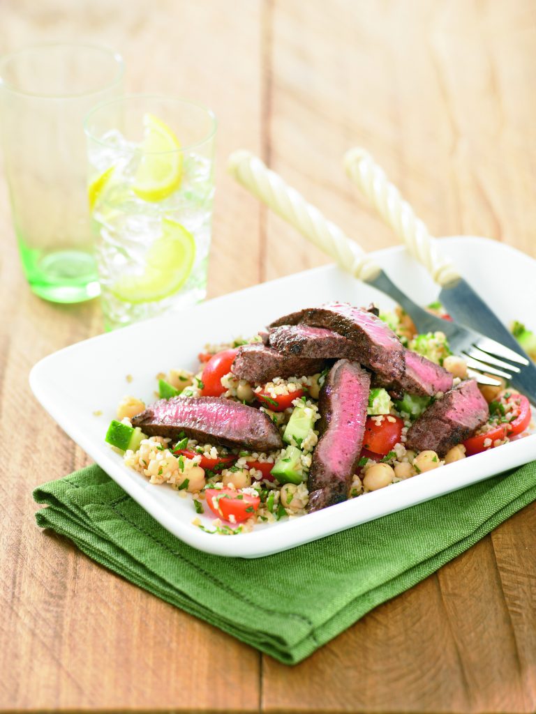 Lamb with chickpea tabouli