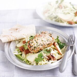 Lemon and thyme pork with cabbage salad