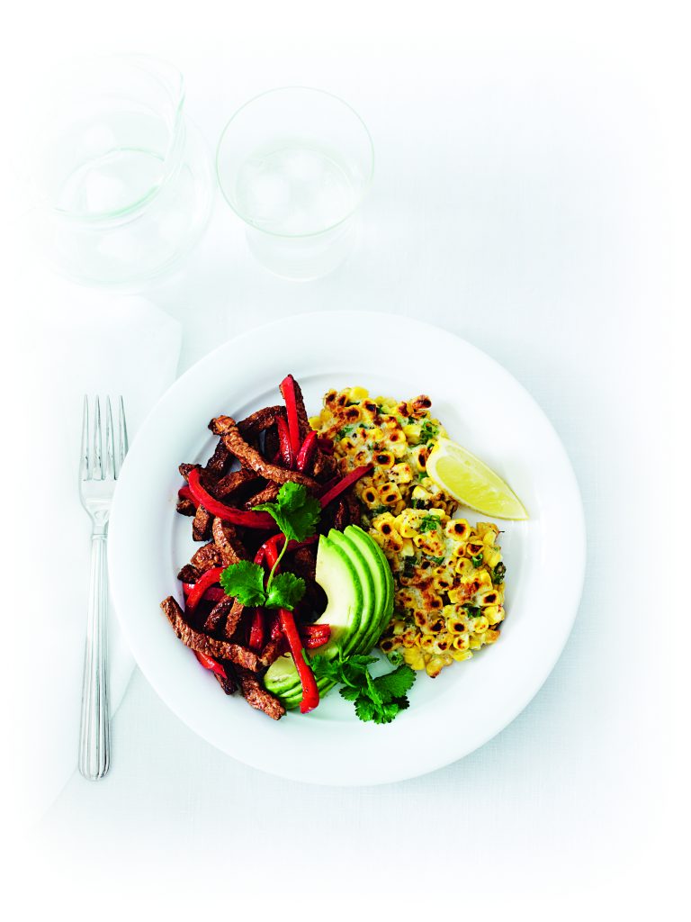 Mexican spicy beef with corn fritters