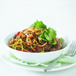 Noodles with beef and veges