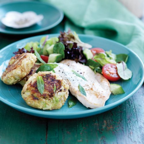 Pan-fried chicken with parsnip bubble ‘n’ squeak