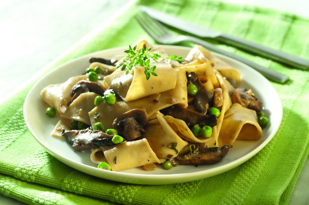 Pappardelle with rich mushroom sauce