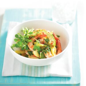 Prawn and mango salad with chilli lime dressing