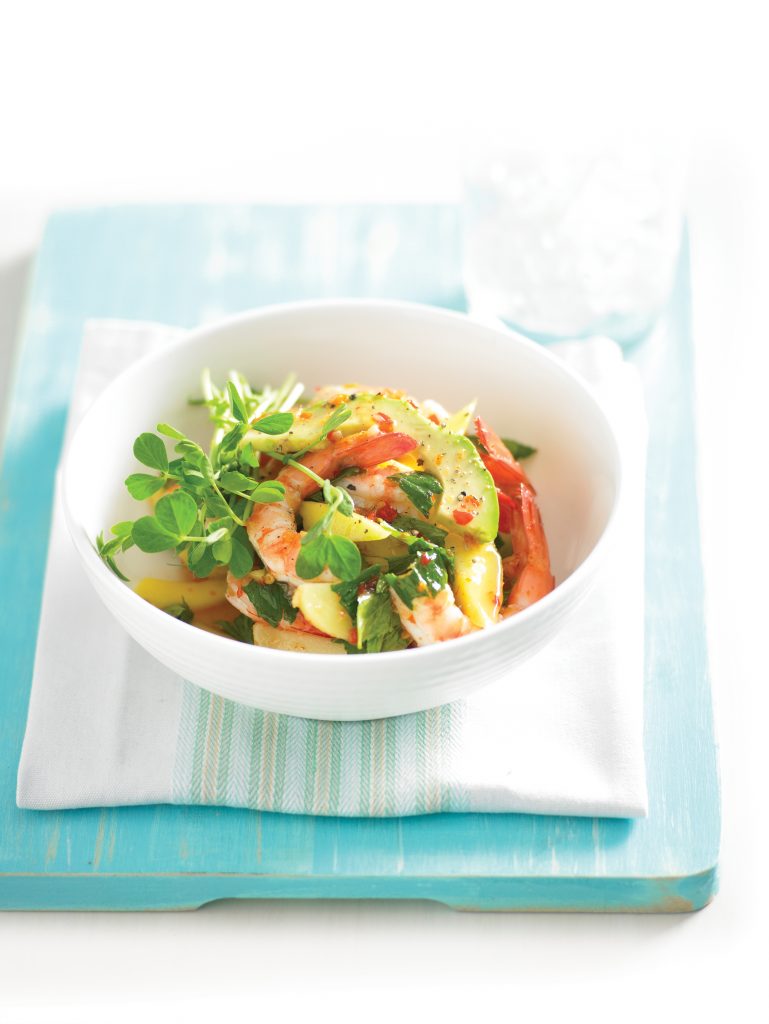 Prawn and mango salad with chilli lime dressing