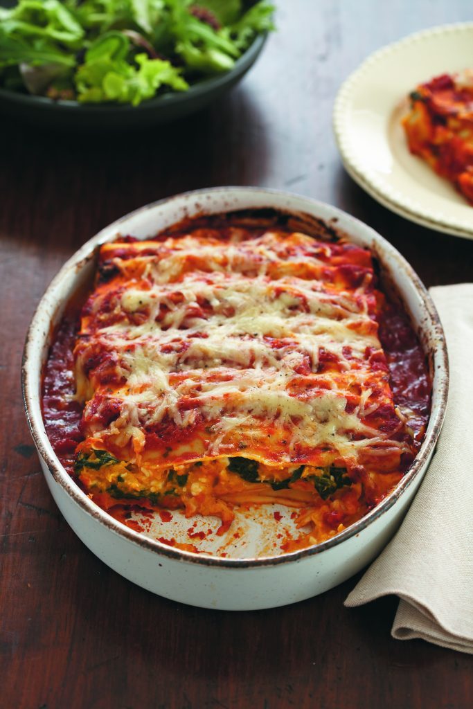 Pumpkin and spinach cannelloni