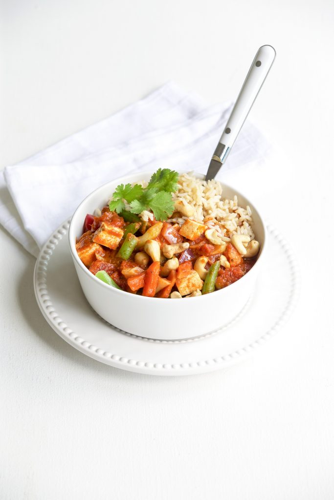 Quick chickpea and tofu curry