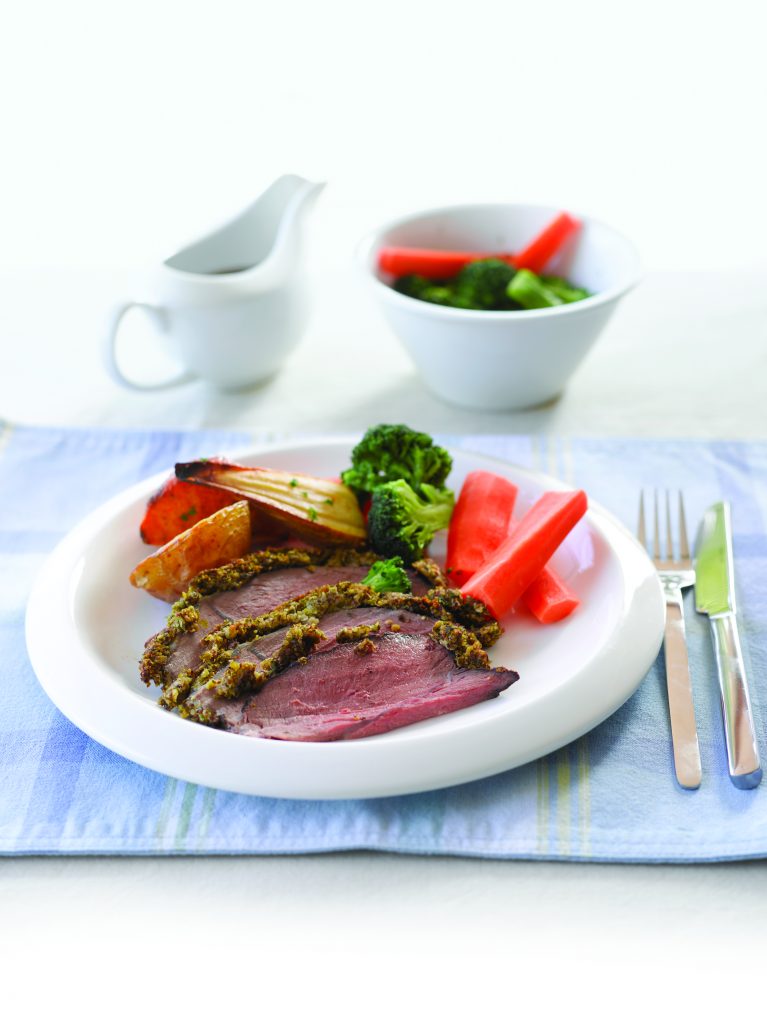 Roast beef with horseradish and herb crust