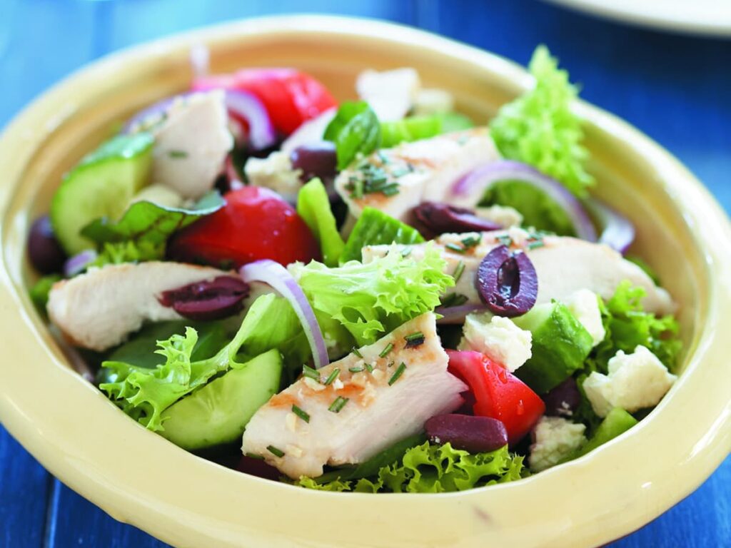 Rosemary chicken Greek salad