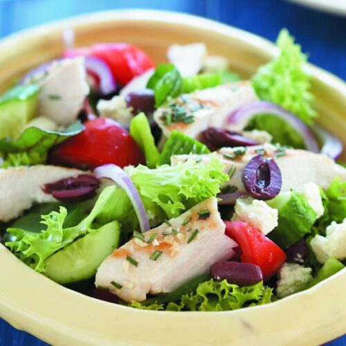 Rosemary chicken Greek salad
