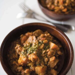 Slow-cooker sausages with lentils