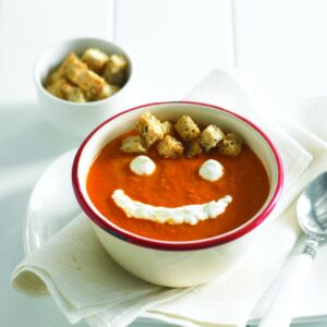Smiley face tomato soup