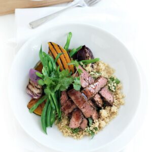 Spiced beef couscous salad