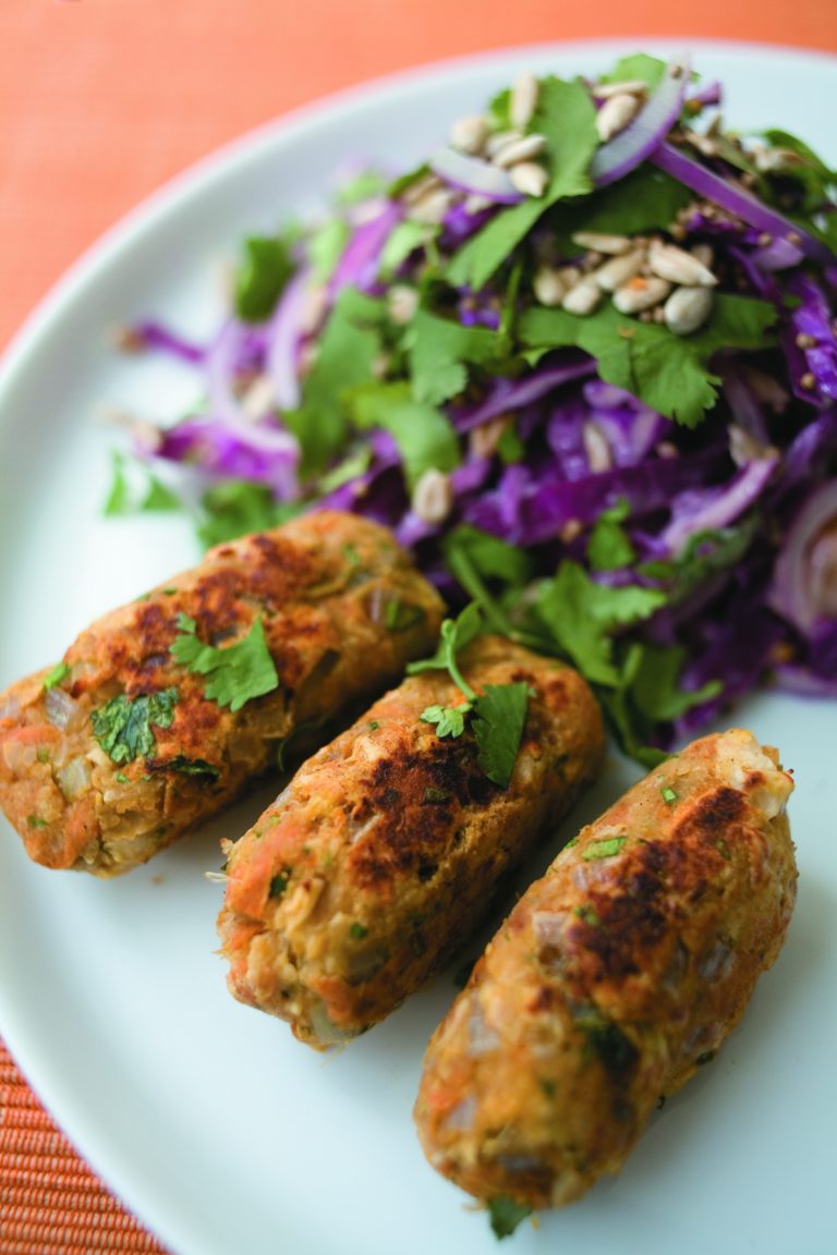 Spicy chickpea koftas with Indian slaw - Healthy Food Guide