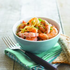 Squid and prawns with garlic, lemon and parsley