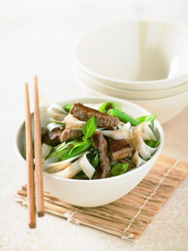 Stir-fried beef and beans with noodles - Healthy Food Guide