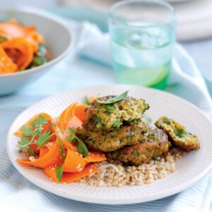 Thai prawn cakes with pickled carrot salad