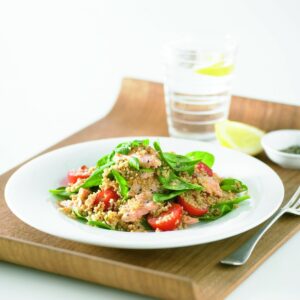 Warm salmon and couscous salad