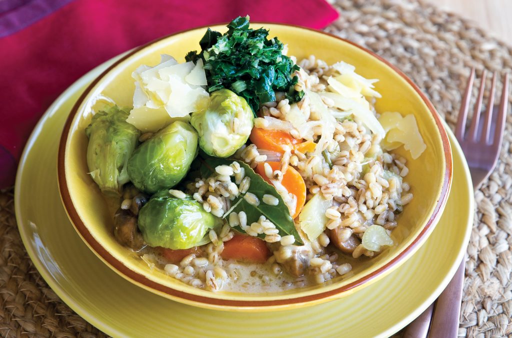 Pearl barley autumn vegetable risotto