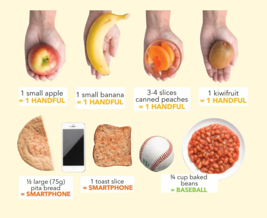 Handy Food Portions Magnets, Food Portion Sizes Guide