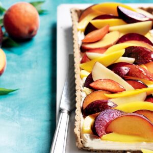 Summer fruit tart with spelt and chia pastry