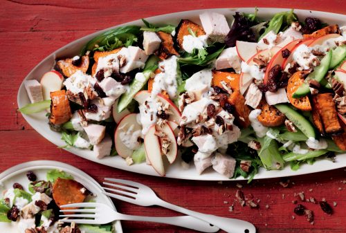 Turkey, sweet potato and pecan salad