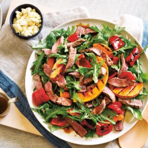 Barbecued butternut and lamb salad