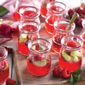 Raspberry and rose jellies