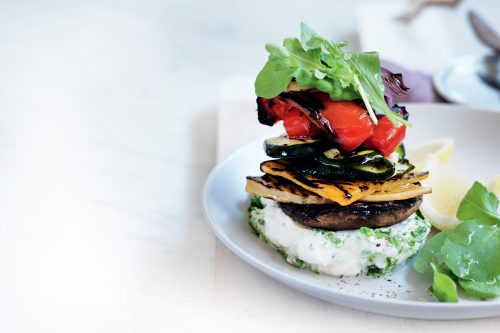 Herbed ricotta and chargrilled vegetable stacks