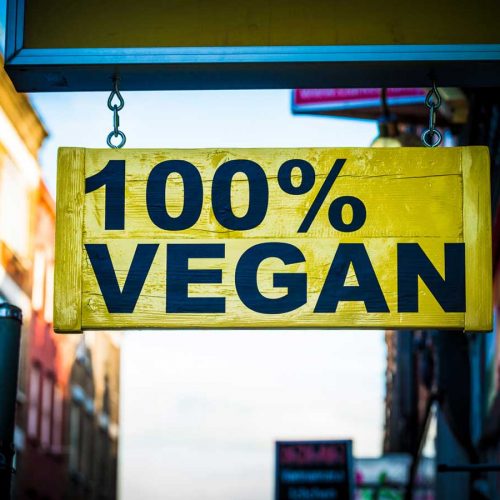 100% vegan sign