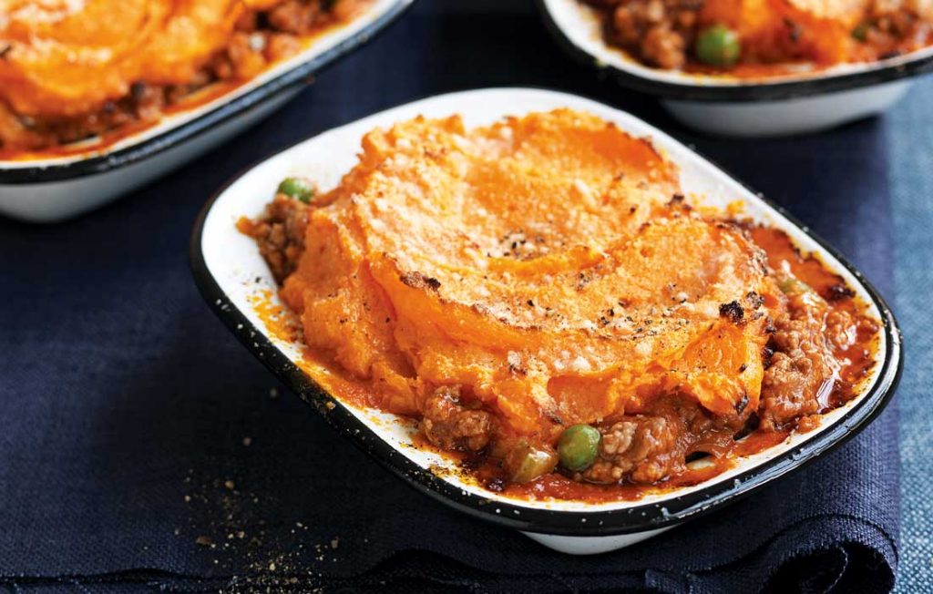 Shepherd’s pie with swede and carrot mash