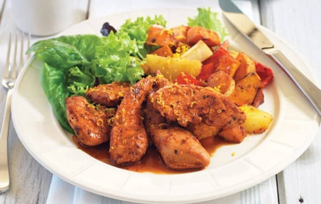 Peri-peri chicken with roasted vegetables