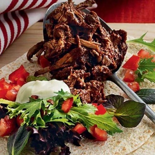 Slow-cooked pulled beef